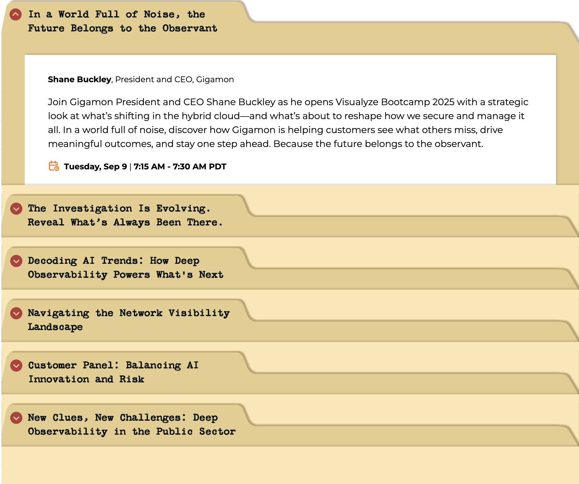 Session details: In a world Full of Noise, the Future Belongs to the Observant