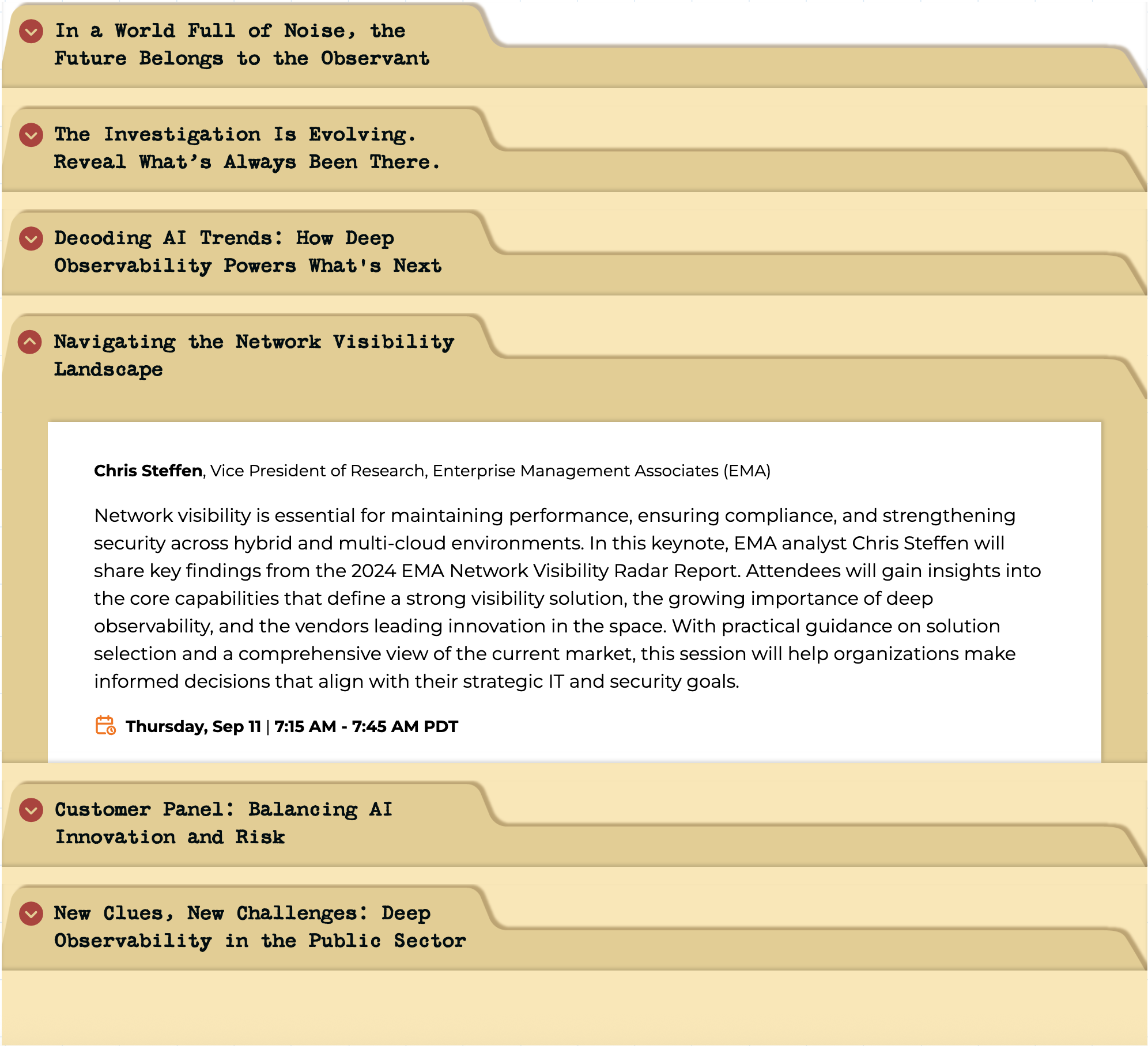 Session details: Navigating the Network Visibility Landscape